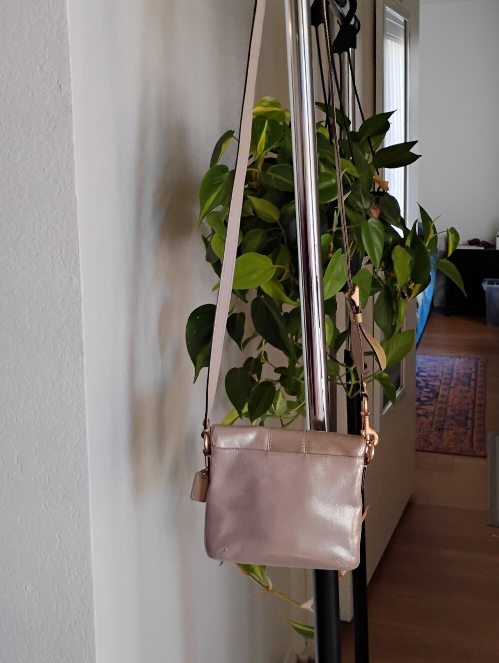 Coach Peyton Textured Metallic Turn-lock Crossbody - Picture 2 of 12
